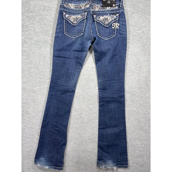 Miss Me Womens Jeans Size 27 Signature Rise Slim Boot Bling - Picture 5 of 10
